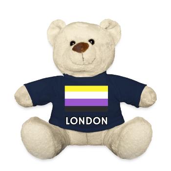 Non binary Pride Flag London - Teddy Bear - french navy - Front
