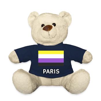 Non binary Pride Flag Paris - Teddy Bear - french navy - Front