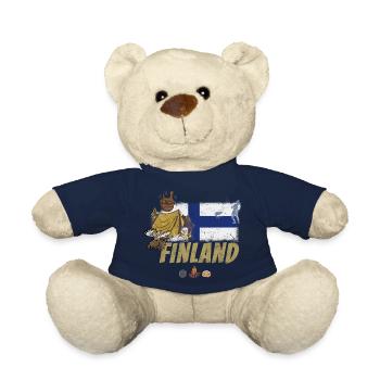Finland Moose Vintage Flag and Tent Souvenir - Teddy Bear - french navy - Front