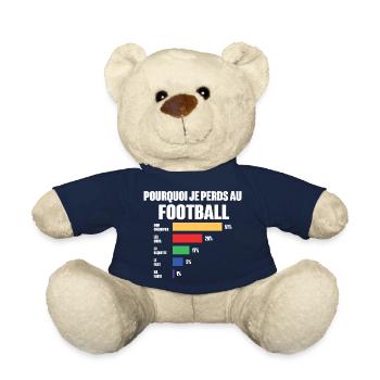 Maillot De Football je peux pas j'ai Football - Nounours - bleu marine - Devant