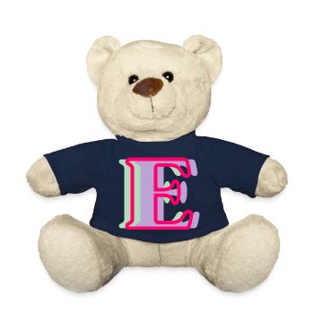 Mehrfarbiger Buchstabe e – originelle Geschenkidee - Teddy - French Navy - Vorne
