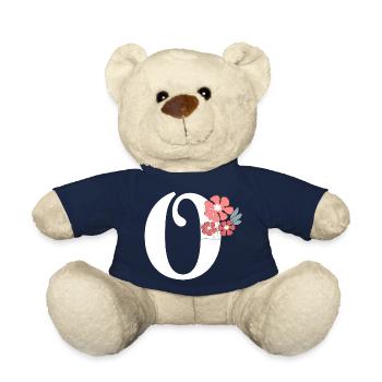 Letter o minimalistische Blumen - Teddy - French Navy - Vorne