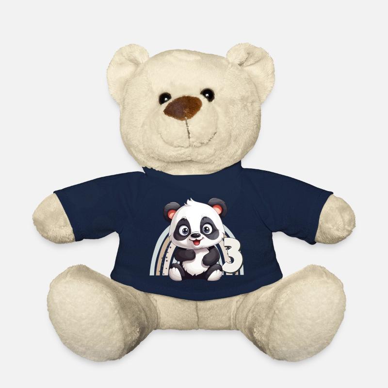 3. Geburtstag Panda Bär Regenbogen Süß Niedlich - Teddy - French Navy
