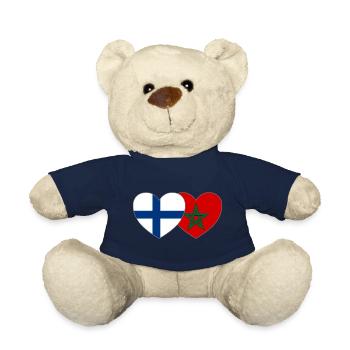 Finnland Marokko Flagge Herz - Teddy - French Navy - Vorne