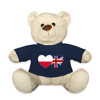 Polen Großbritannien Flagge Herz - Teddy - French Navy - Vorne
