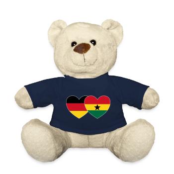 Germany Ghana Flag Heart - Teddy Bear - french navy - Front