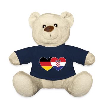 Deutschland Kroatien Flagge Herz - Teddy - French Navy - Vorne