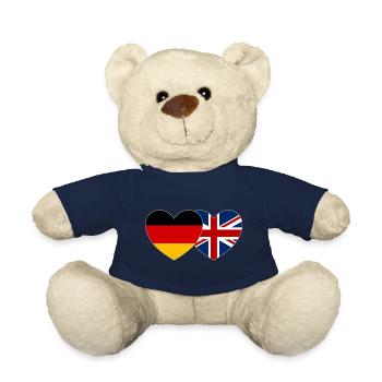 Deutschland Großbritannien Flagge Herz - Teddy - French Navy - Vorne