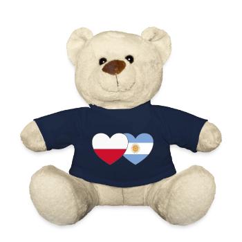 Poland Argentina Flag Heart - Teddy Bear - french navy - Front