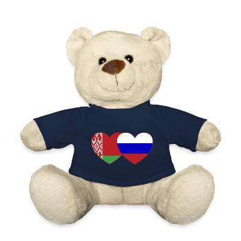 Belarus Russland Flagge Herz - Teddy - French Navy - Vorne
