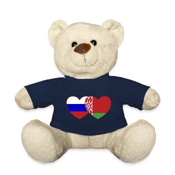 Russland Belarus Flagge Herz - Teddy - French Navy - Vorne