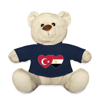 Turkey Egypt Flag Heart - Teddy Bear - french navy - Front