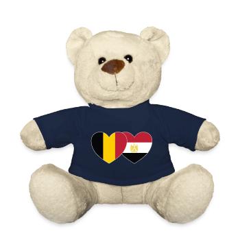 Belgium Egypt Flag Heart - Teddy Bear - french navy - Front