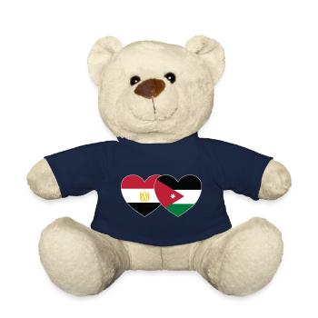Ägypten Jordanien Flagge Herz - Teddy - French Navy - Vorne