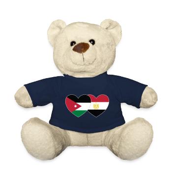 Jordan Egypt Flag Heart - Teddy Bear - french navy - Front