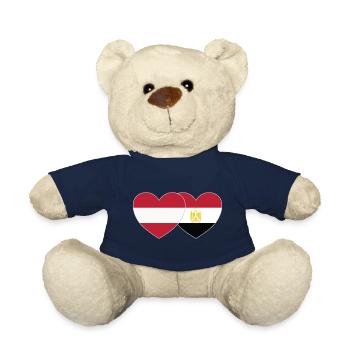 Austria Egypt Flag Heart - Teddy Bear - french navy - Front
