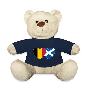 Belgique Ecosse Flag Heart - Nounours - bleu marine - Devant