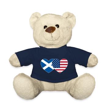 Écosse Usa Flag Heart - Nounours - bleu marine - Devant
