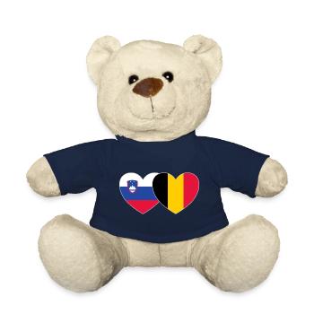 Slowenien Belgien Flagge Herz - Teddy - French Navy - Vorne