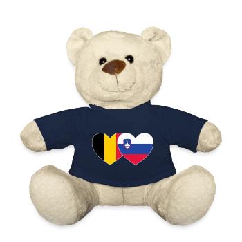 Belgien Slowenien Flagge Herz - Teddy - French Navy - Vorne