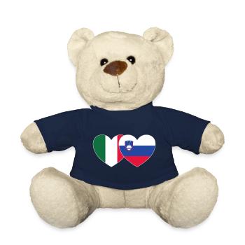 Italien Slowenien Flagge Herz - Teddy - French Navy - Vorne