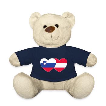 Slowenien Österreich Flagge Herz - Teddy - French Navy - Vorne