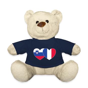 Slowenien Frankreich Flagge Herz - Teddy - French Navy - Vorne