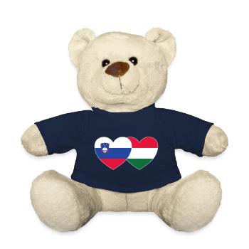 Slowenien Ungarn Flagge Herz - Teddy - French Navy - Vorne