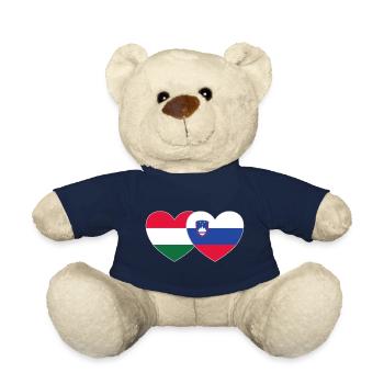 Ungarn Slovenien Flagge Herz - Teddy - French Navy - Vorne
