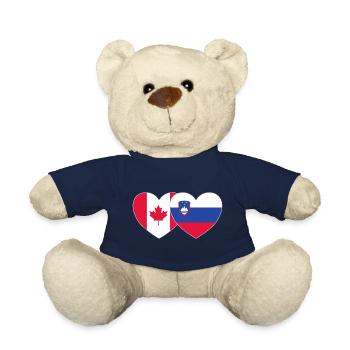Kanada Slowenien Flagge Herz - Teddy - French Navy - Vorne