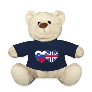 Slowenien England Flagge Herz - Teddy - French Navy - Vorne