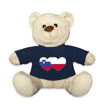 Slowenien Polen Flagge Herz - Teddy - French Navy - Vorne
