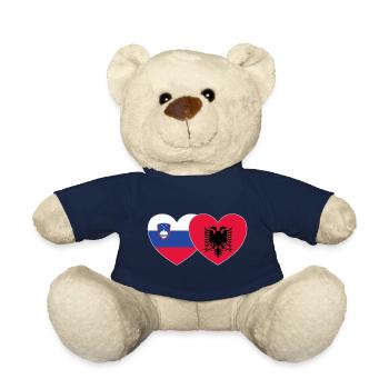 Slowenien Albanien Flagge Herz - Teddy - French Navy - Vorne
