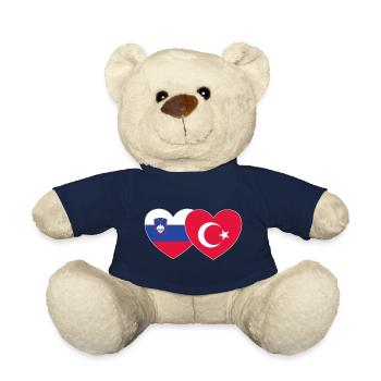 Slowenien Türkei Flagge Herz - Teddy - French Navy - Vorne