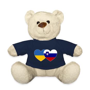 Ukraine Slowenien Flagge Herz - Teddy - French Navy - Vorne