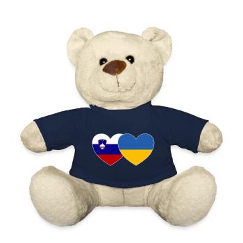 Slowenien Ukraine Flagge Herz - Teddy - French Navy - Vorne