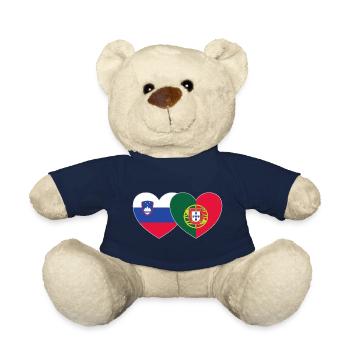 Slowenien Portugal Flagge Herz - Teddy - French Navy - Vorne