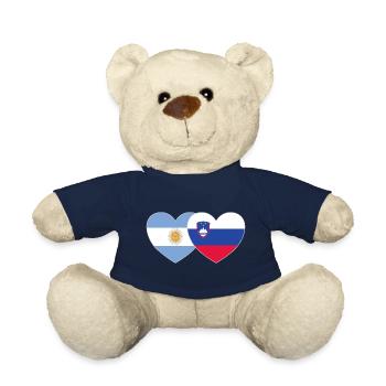 Argentinien Slowenien Flagge Herz - Teddy - French Navy - Vorne