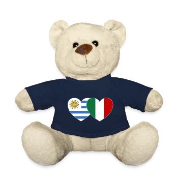 Uruguay Italie Drapeau Coeur - Nounours - bleu marine - Devant