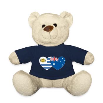 Uruguay Australien Flagge Herz - Teddy - French Navy - Vorne