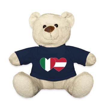 Italy Austria Flag Heart - Teddy Bear - french navy - Front
