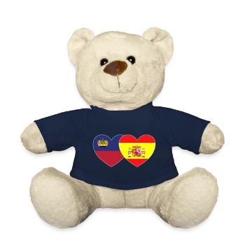 Liechtenstein Spain Flag Heart - Teddy Bear - french navy - Front