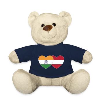 Indien Österreich Flagge Herz - Teddy - French Navy - Vorne