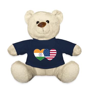 Indien USA Flagge Herz - Teddy - French Navy - Vorne
