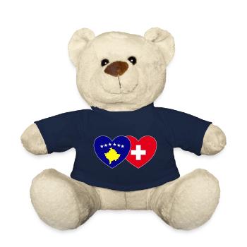 Kosovo Schweiz Flagge - Teddy - French Navy - Vorne