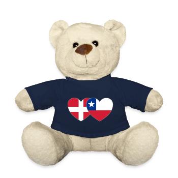 Dänemark Chile Flagge Herz - Teddy - French Navy - Vorne