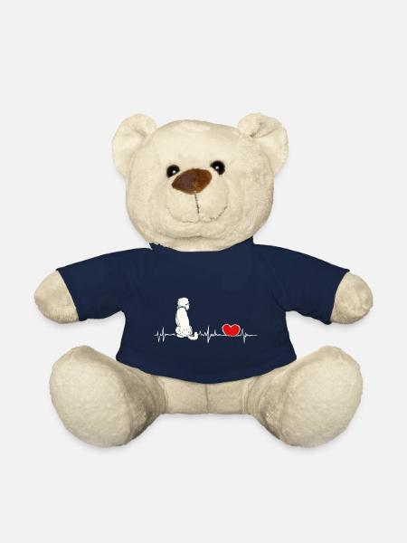 Pudel EKG - heartbeat Doodle - Teddy - French Navy