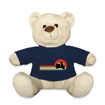 Roller Fahrer Roller Motorrad Vintage Retro - Teddy - French Navy - Vorne