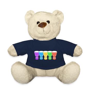 Djembe Player Drummer Music Drum Musician - Teddy Bear - french navy - Front