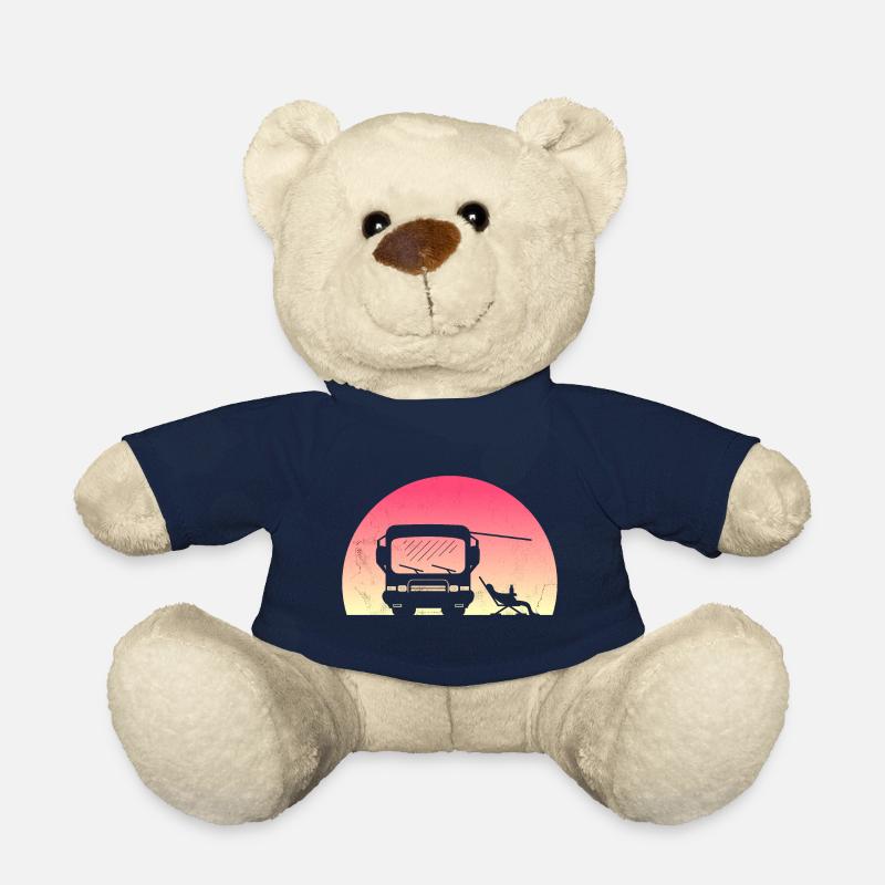 Camping-car classique au coucher du soleil - cadeau du propriétaire - Nounours - bleu marine